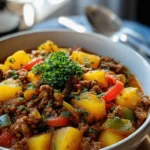 Bauerntopf mit Hackfleisch, Kartoffeln & Paprika genießen!