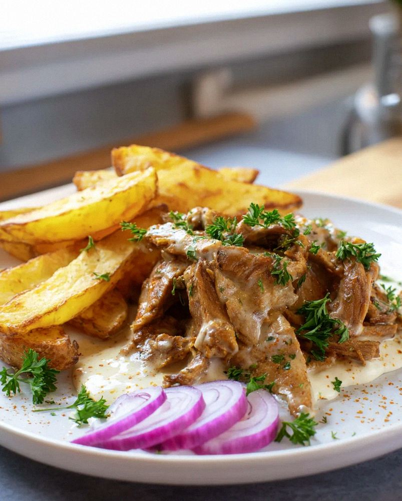 Beef Gyros with Delicious Non-Alcohol Metaxa Sauce Recipe