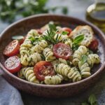 Caprese Nudelsalat mit Erdbeeren einfach zubereitet