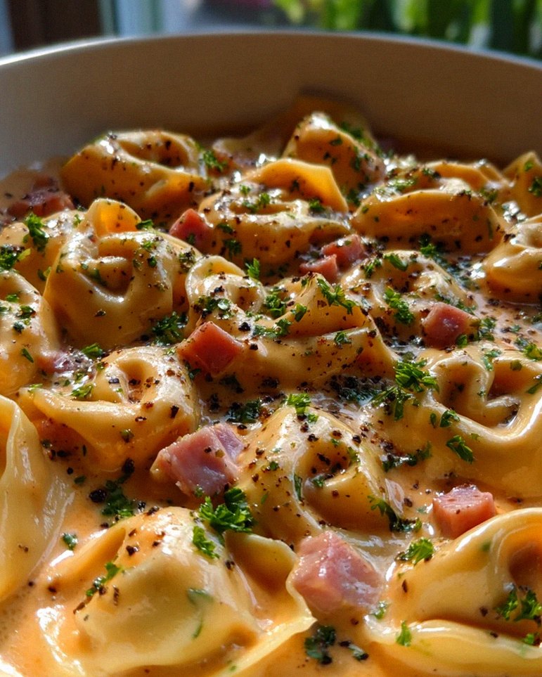 Cremige Tortellini mit Putenschinken-Käse-Soße – Ein Genuss! – Schritt 2