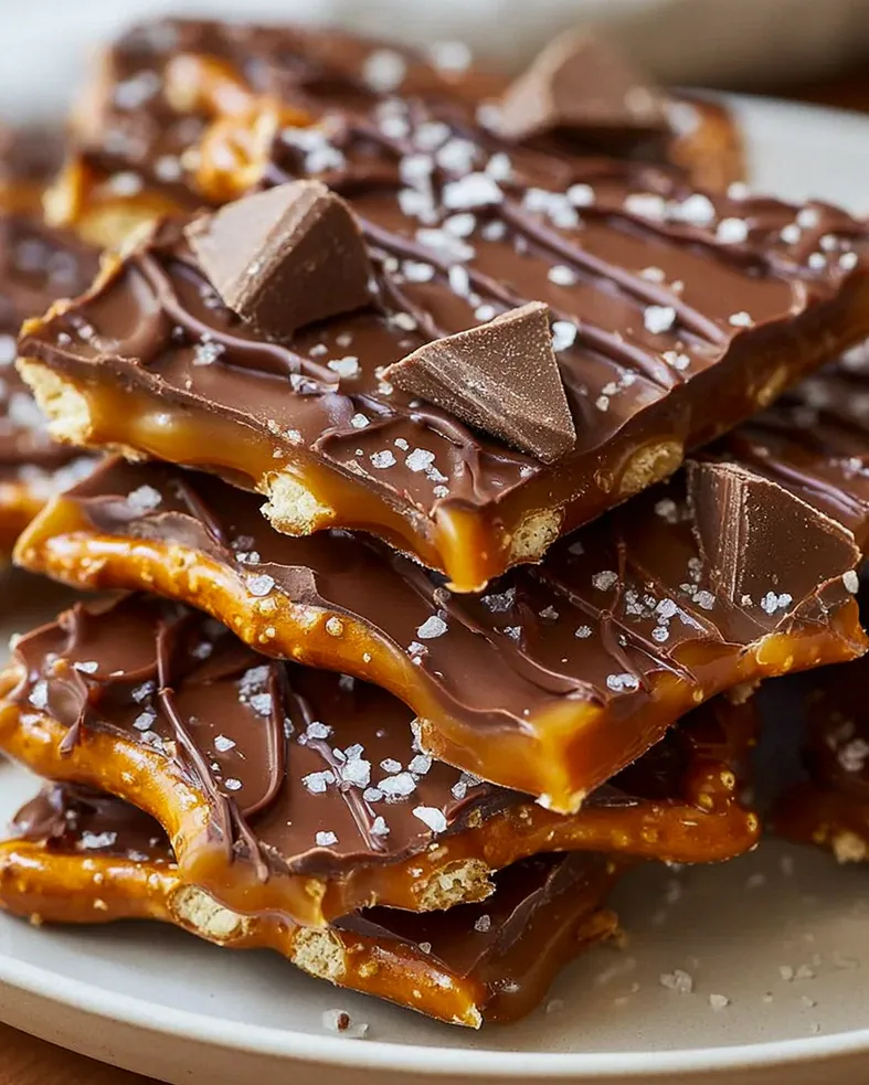 Das beste Rezept für gesalzene Karamell-Brezel-Bark