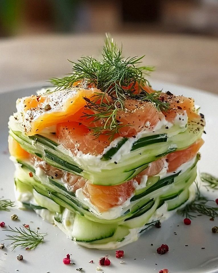 Erfrischende Lasagnes Froides mit Concombre, Saumon & Aneth – Schritt 1