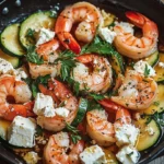 Garnelen Feta Pfanne mit Zucchini