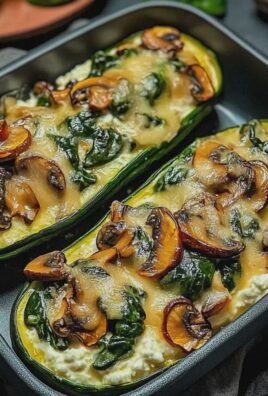 Gefüllte Zucchini mit Spinat Champignons Ricotta für 6 Personen
