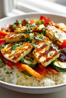 Gegrillte Halloumi-Reisbowls