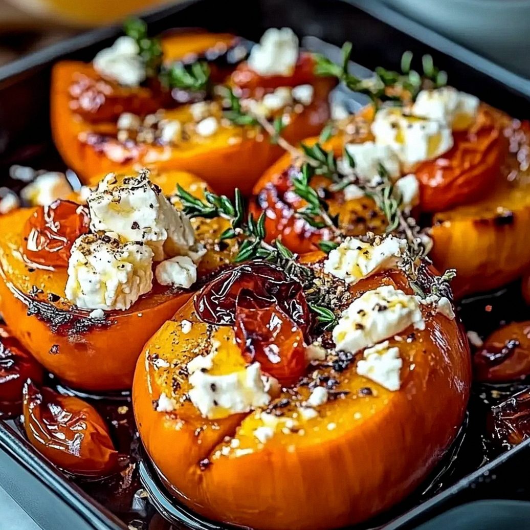 Hokkaido Kürbis mit Feta Einfach und Gesund