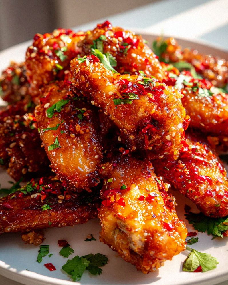 Hot Honey Chicken Wings mit Knoblauch & Chili – Süß-scharf! – Schritt 1