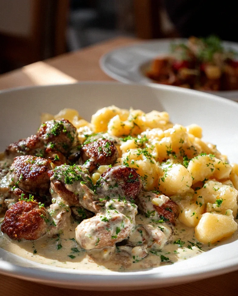 Köstliches Kohlrabigemüse mit Beef-Frikadellen & Spätzle – Schritt 2