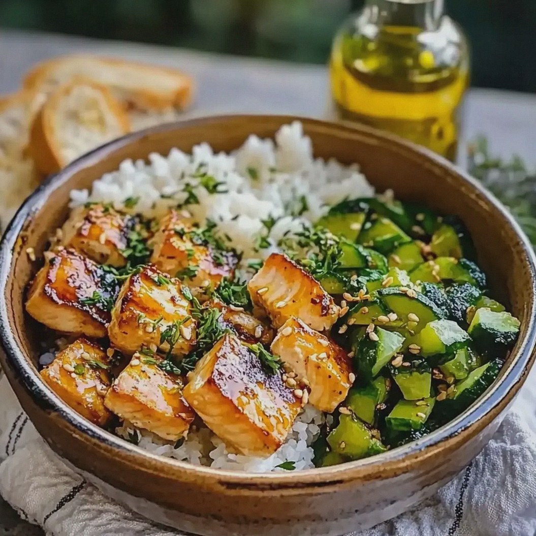 Lachs Bowls knusprig mit frischem Gemüse zubereiten – Schritt 1