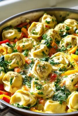 One Pan Tortellini Pfanne mit Knoblauch-Creme-Sauce