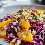 Rotkohlsalat mit Orangen, Feta und Walnüssen - frisch genießen!