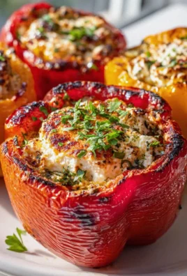 Saftige Gefüllte Paprika vom Grill mit Feta & Kräutern
