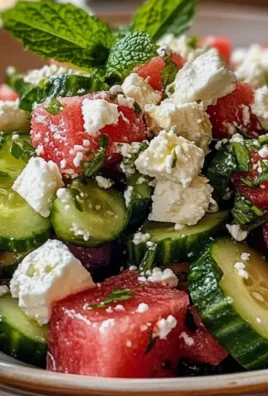 Wassermelone Feta Gurke Salat für heiße Tage