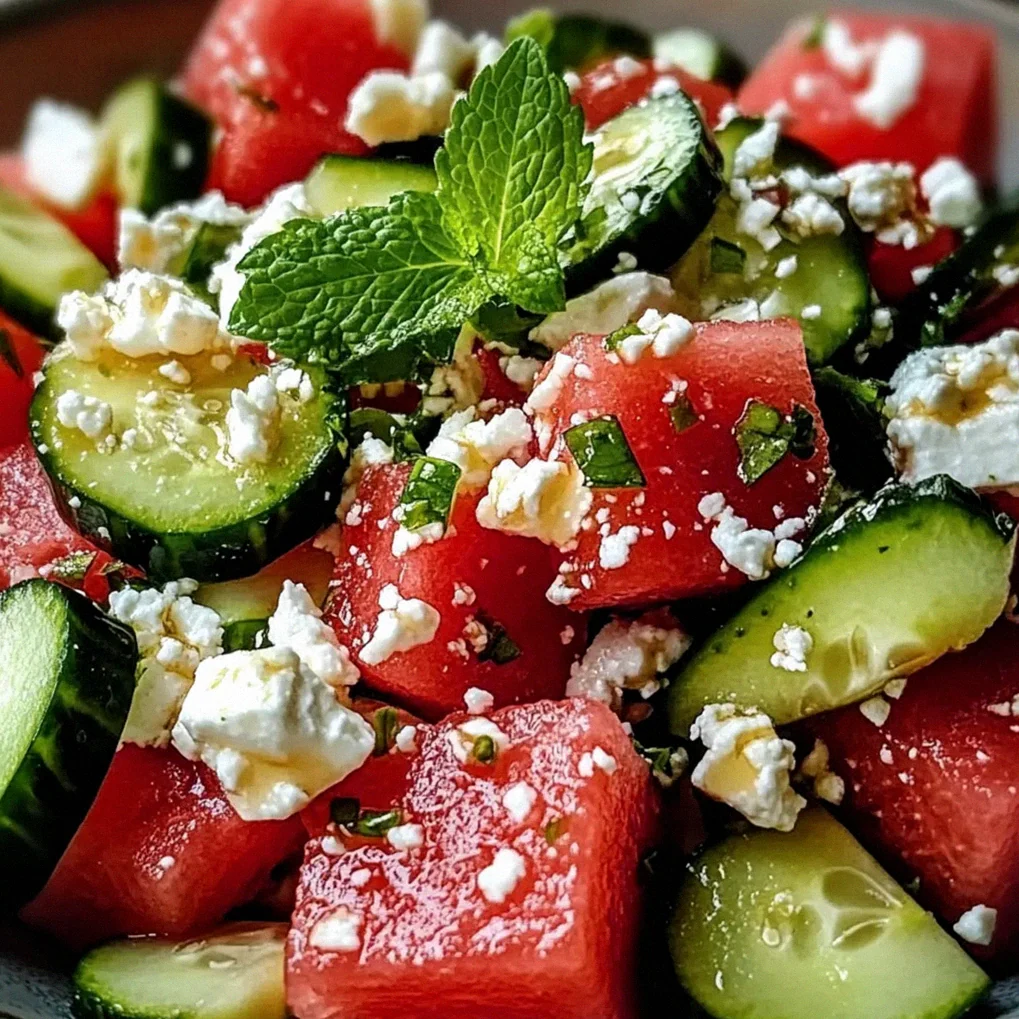 Wassermelone Feta Gurke Salat für heiße Tage – Schritt 2