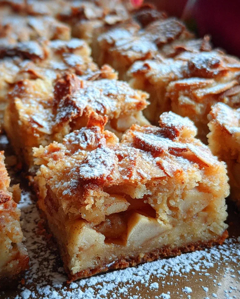 Zimt Apfel Blondies mit Mandelkruste